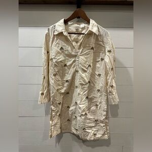 GAP Cream Tunic with Floral Embroidery